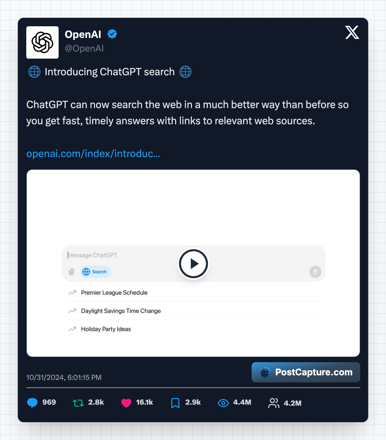 ChatGPT interface showing search results with Google and Bing logos, illustrating the search engine mystery